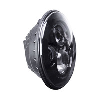 Black Round Motorcycle Headlights - 7 Inch